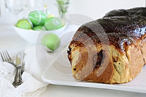 Easter holiday. Traditional Romanian sweet bread.