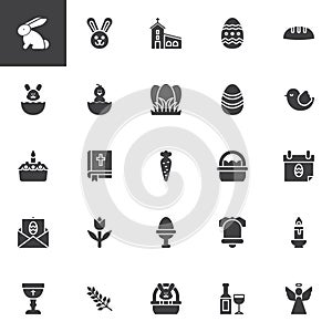 Easter holiday vector icons set
