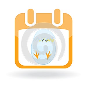 Easter icon - calendar with broken egg