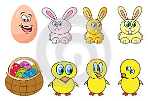 Easter icon set. Vector illustration isolated on white background