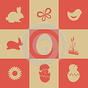 Easter Icon Symbol collection , grouped for easy e