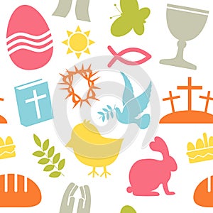 Easter Icons Seamless Pattern