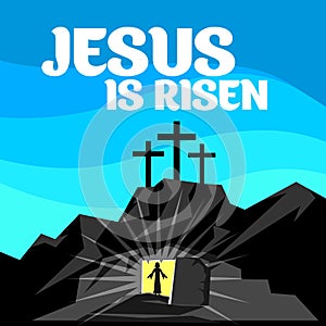 Easter illustration. Jesus Christ is risen