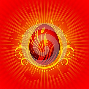 Easter illustration with painted egg