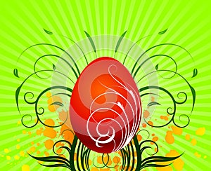 Easter illustration with painted egg