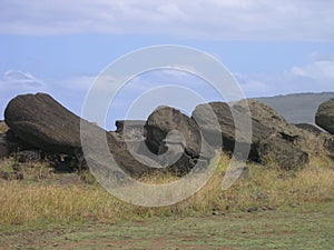 Easter Island - fallen moais