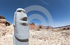 Easter Island Head in the Desert Southwest