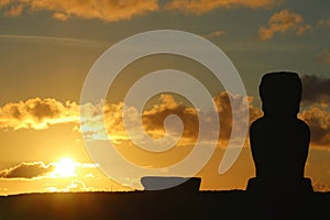 Easter Island Heads at sunset