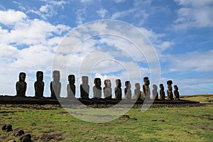 Easter Island Moai- ceremony facility Ahu Tongariki