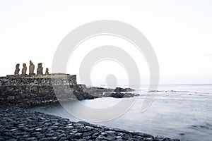 Easter Island, Moais Tahai Archaeological Complex, Rapa Nui National Park, Chile