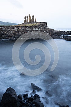 Easter Island, Moais Tahai Archaeological Complex, Rapa Nui National Park, Chile