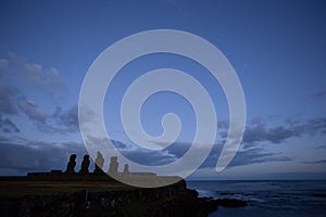 Easter Island, Moais Tahai Archaeological Complex, Rapa Nui National Park, Chile