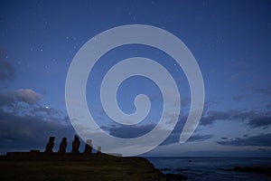 Easter Island, Moais Tahai Archaeological Complex, Rapa Nui National Park, Chile