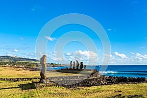 Easter Island, Moais Tahai Archaeological Complex, Rapa Nui National Park, Chile