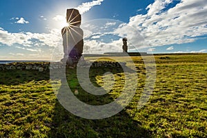 Easter Island, Moais Tahai Archaeological Complex, Rapa Nui National Park, Chile