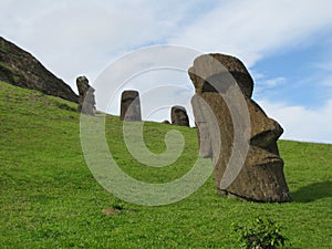 Easter Island Rapa Nui Moai at Rano Raraku