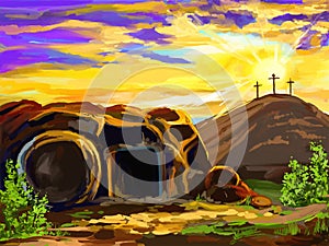 Easter Jesus Christ vector illustration hand