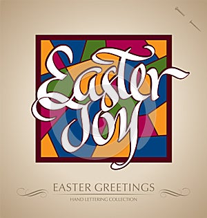 'easter joy' hand lettering (vector)