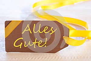 Easter Label, Alles Gute Means Best Wishes