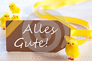 Easter Label, Chicks, Alles Gute Means Best Wishes
