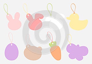 Easter label with hanging thread