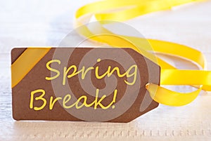 Easter Label, Text Spring Break