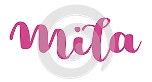 German spelling of the female name Mila. German lettering. photo