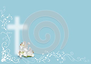 Easter lily and cross