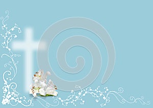 Easter lily and cross