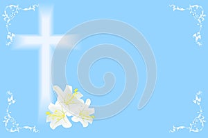 Easter lily and cross