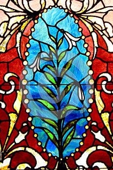 Easter Lily Stained Glass Window