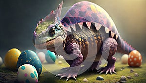 Easter Lizard with Eggs, Generative AI