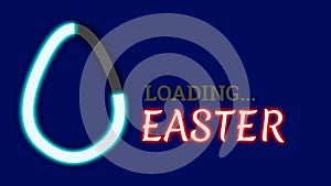 Easter is loading illustration with loading progress in egg