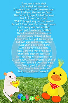 Easter love and friendship poem Yellow duck and friend