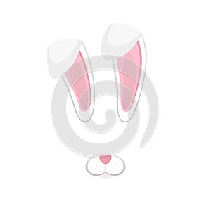 Easter mask with bunny ears isolated