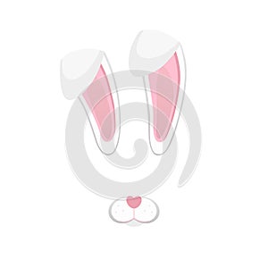 Easter mask with bunny ears isolated photo