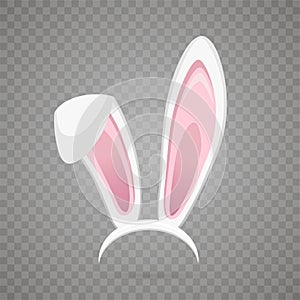 Easter mask with bunny ears isolated photo