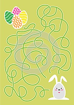 Easter maze game or activity page for kids