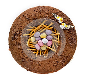 Easter nest cake isolated