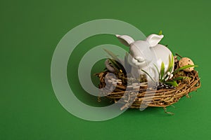 Easter nest with a porcelan bunny