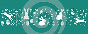 Easter Ornament vector in white and turquoise blue.
