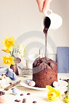 Easter orthodox sweet chocolate bread