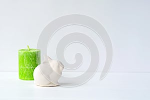 Easter Ostara, Eoster bunny with egg shaped candles