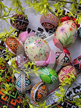 Easter painted eggs of a pisanka