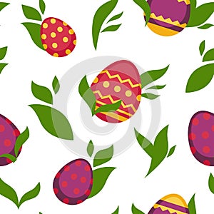 Easter paschal eggs seamless pattern vector background