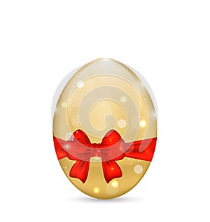 Easter paschal shine egg with red bow