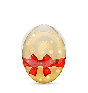 Easter paschal shine egg with red bow photo