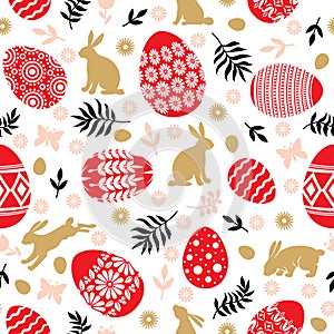 Easter pattern seamless with eggs and decorative element