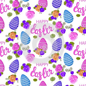 Easter pattern. Seamless pattern with Easter motifs. Vector pattern photo