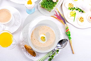 Easter in Polish: sour flour soup for Easter breakfast Å»urek